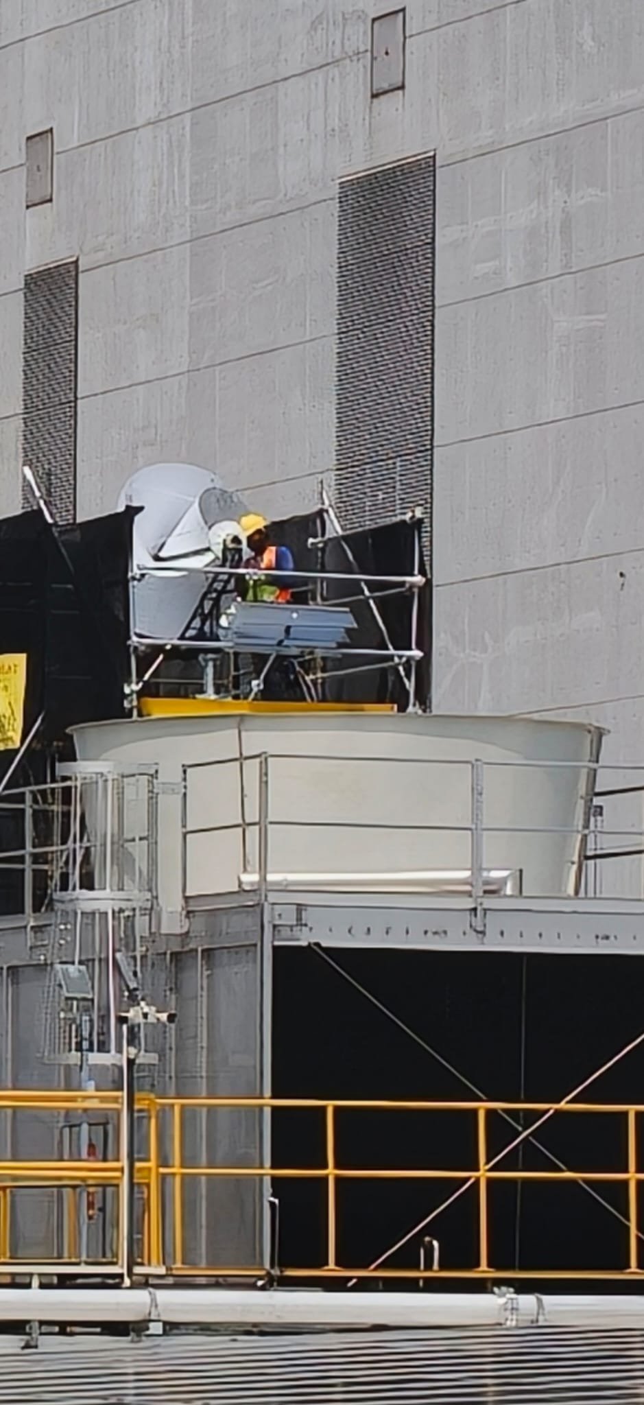 Wind deflector installed at cooling tower project
